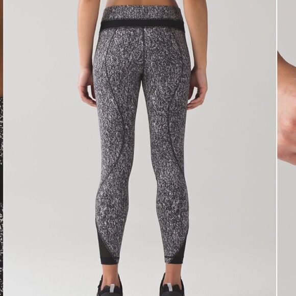 Lululemon Inspire Tight II Power Luxtreme Suited Jacquard Black White Size 4 - Picture 4 of 6